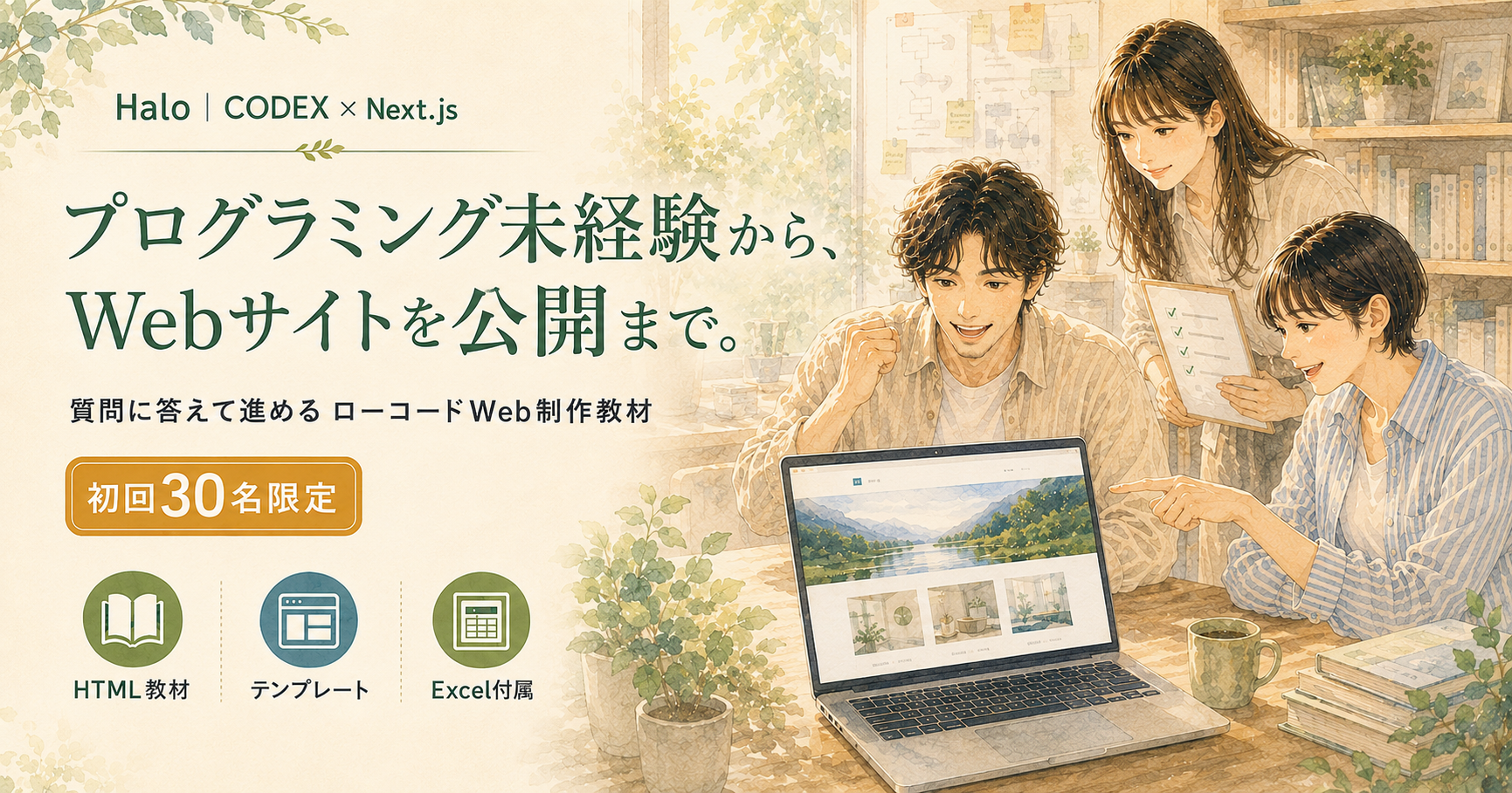 CODEX × Next.js Webサイト制作教材　【初回30名限定】